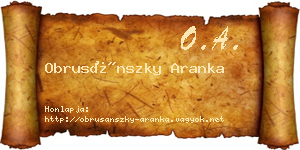 Obrusánszky Aranka névjegykártya
